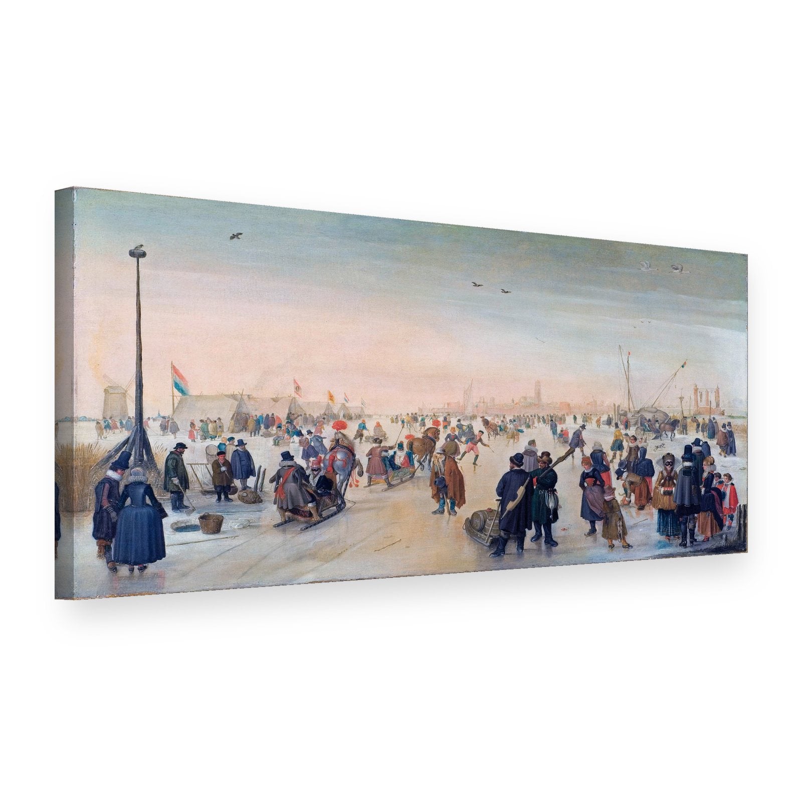 Obraz Zábava na ľade – Hendrick Avercamp na plátne, 3D pohľad
