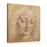 Obraz Hlava ženy III – Leonardo da Vinci na plátne, 3D pohľad
