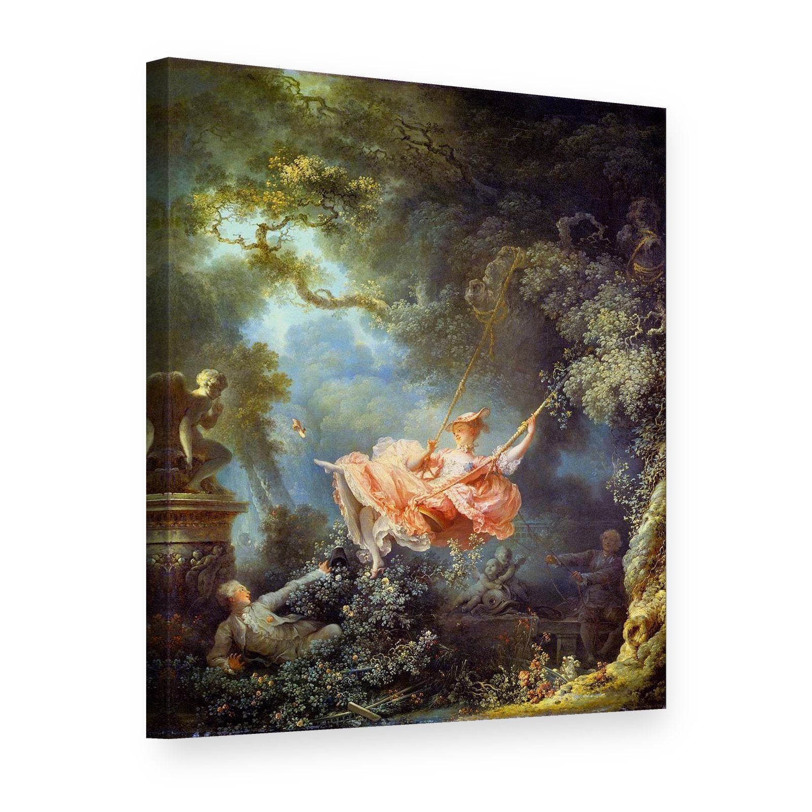Obraz Hojdačka – Jean-Honoré Fragonard na plátne, 3D pohľad
