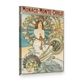Obraz Monako Monte Carlo – Alfons Mucha na plátne, 3D pohľad