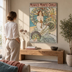Obraz Monako Monte Carlo – Alfons Mucha na plátne v obývačke