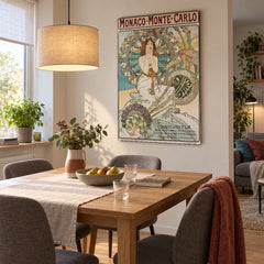 Obraz Monako Monte Carlo – Alfons Mucha na plátne v jedálni