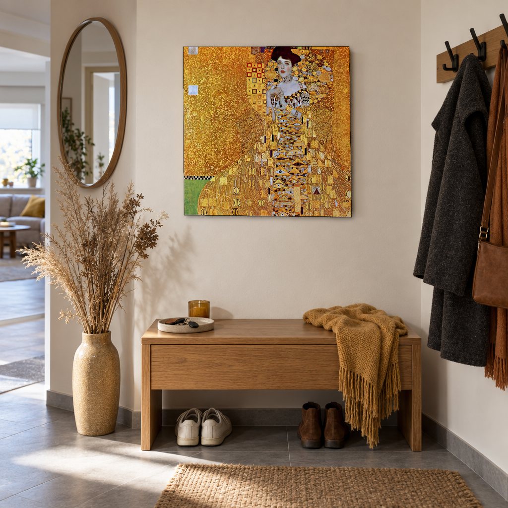 Obraz Portrét Adele Bloch-Bauer – Gustav Klimt na plátne v predsieni