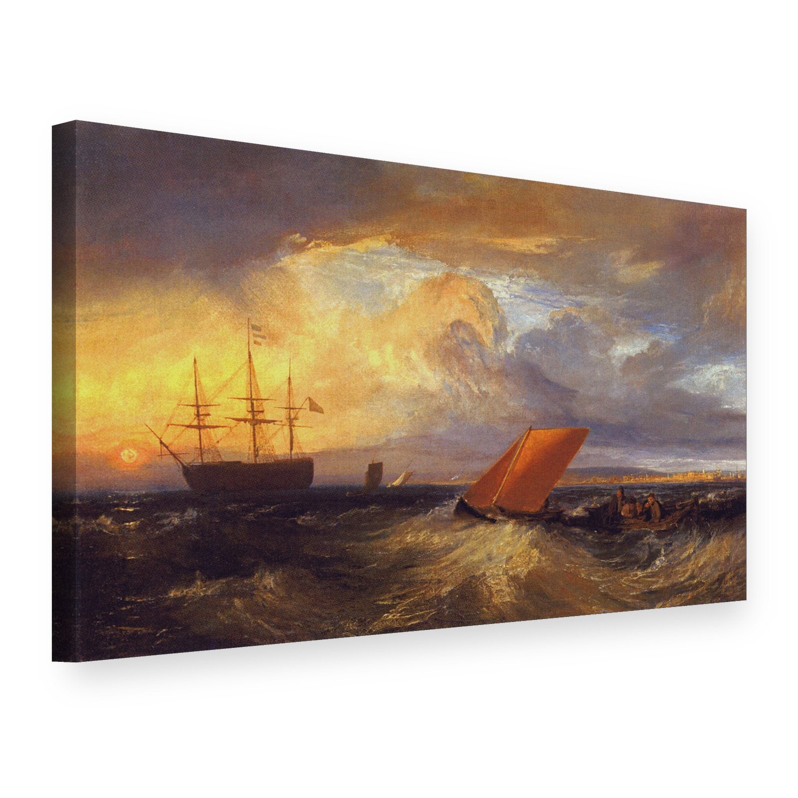 Obraz Sheerness z prístavu Nore – William Turner na plátne, 3D pohľad