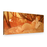 Obraz Súmrak – Alfons Mucha na plátne, 3D pohľad