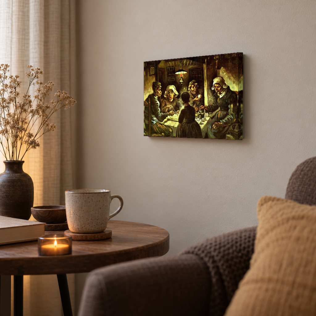 Obraz Jedáci zemiakov – Vincent van Gogh na plátne v obývačke