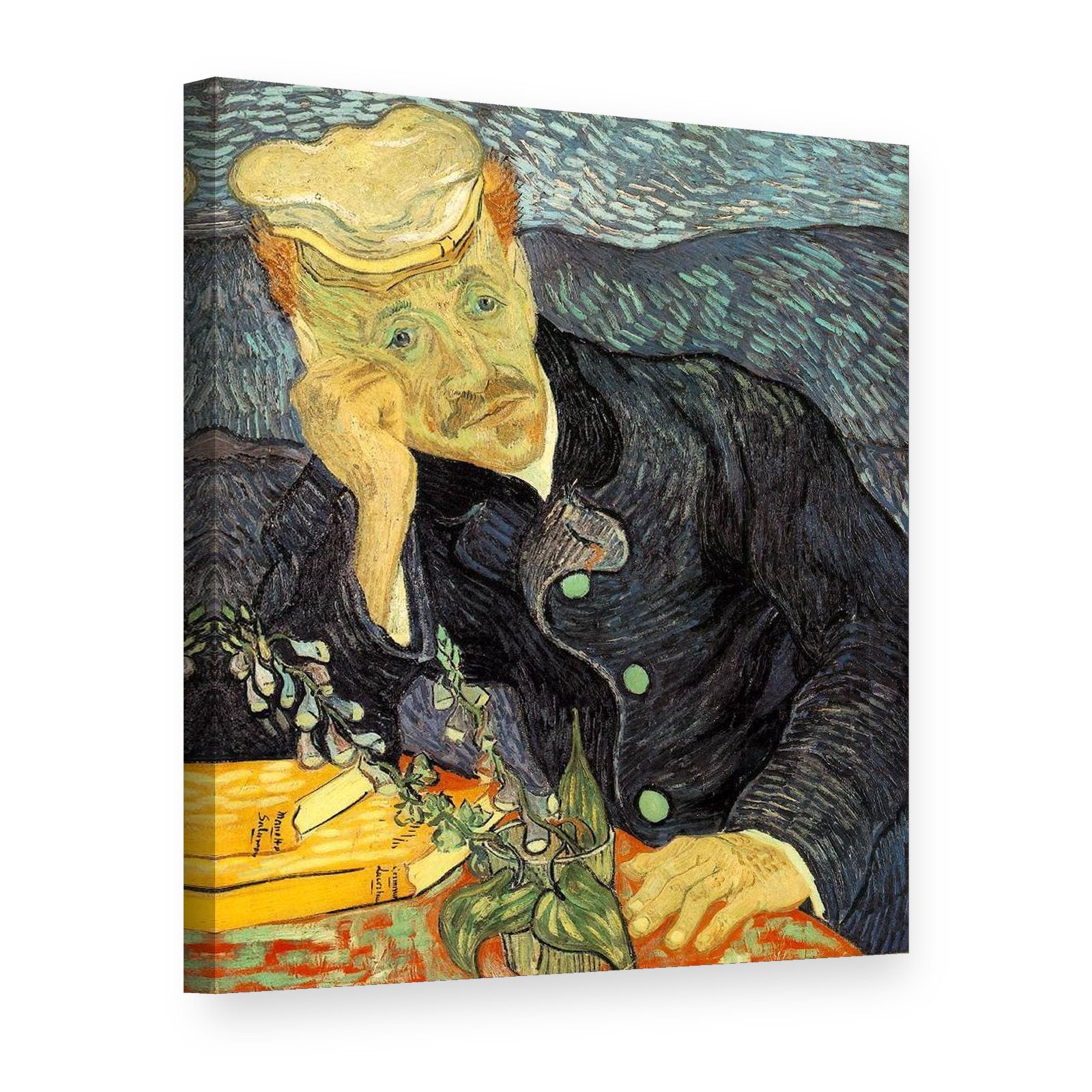 Obraz Portrét doktora Gacheta – Vincent van Gogh na plátne, 3D pohľad