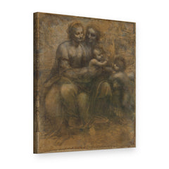 Obraz Madona s dieťaťom a svätou Annou – Leonardo da Vinci na plátne, 3D pohľad