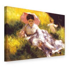 Obraz Žena so slnečníkom – Pierre-Auguste Renoir na plátne, 3D pohľad