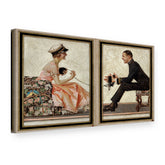 Obraz Zaľúbené vtáčiky – J. C. Leyendecker na plátne, 3D pohľad