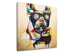 Pop art obraz na plátne s motívom PES 1 dielny, pes, detský motív vo viacfarebných odtieňoch, vhodný do obývačky | Obraz na plátne PES 1 dielny – hlavný