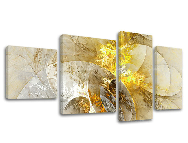 Geometrický obraz na plátne s motívom krajina, príroda v bielo-béžových odtieňoch, pokojná atmosféra, príroda a elegancia, viacdielné prevedenie – hlavný