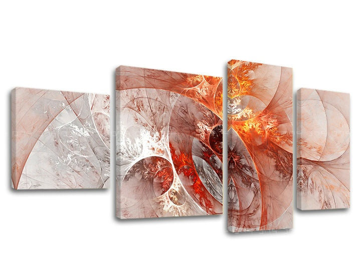 Geometrický obraz s motívom slávna osobnosť v bielo-oranžových odtieňoch | Obraz na plátne ABSTRAKT, príroda a energia – náhľad