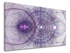 Geometrický obraz na plátne s motívom vesmír v bielo-fialových odtieňoch, éterická atmosféra, príroda, vhodný do spálne | Obraz na stenu ABSTRAKT – hlavný