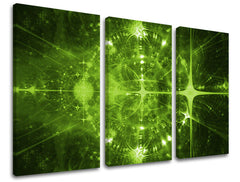 Geometrický obraz na plátne s motívom geometrické vzory v zelených odtieňoch, energická atmosféra, energia, vhodný do kancelárie | Obraz na stenu ABSTRAKT – hlavný