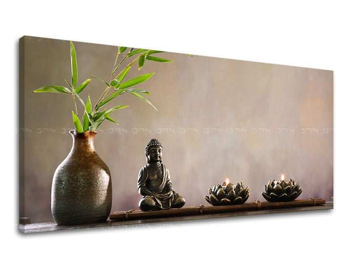 Obraz na plátne s motívom PANORÁMA FENG SHUI, feng shui, krajina, príroda v sivých odtieňoch, pokojná atmosféra, vnútorný pokoj a príroda – hlavný