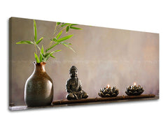 Obraz na plátne s motívom PANORÁMA FENG SHUI, feng shui, krajina, príroda v sivých odtieňoch, pokojná atmosféra, vnútorný pokoj a príroda – hlavný