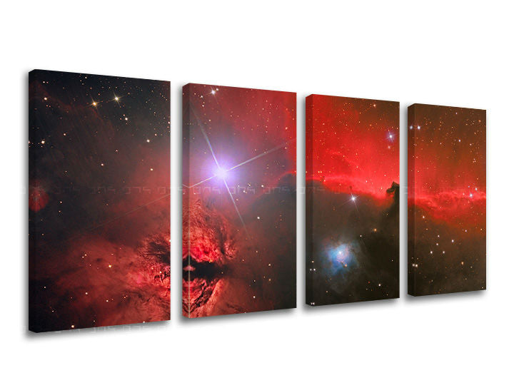 Moderný obraz na plátne s motívom hviezdy, galaxia, vesmír v bielo-modrých odtieňoch, majestátna atmosféra, viacdielné prevedenie, vhodný do pracovne – hlavný
