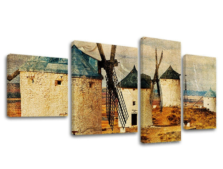 Vintage obraz na plátne s motívom obloha, inšpiratívny motív v béžovo-krémových odtieňoch, nostalgická atmosféra, viacdielné prevedenie | Obraz na stenu INŠPIRÁCIA – hlavný