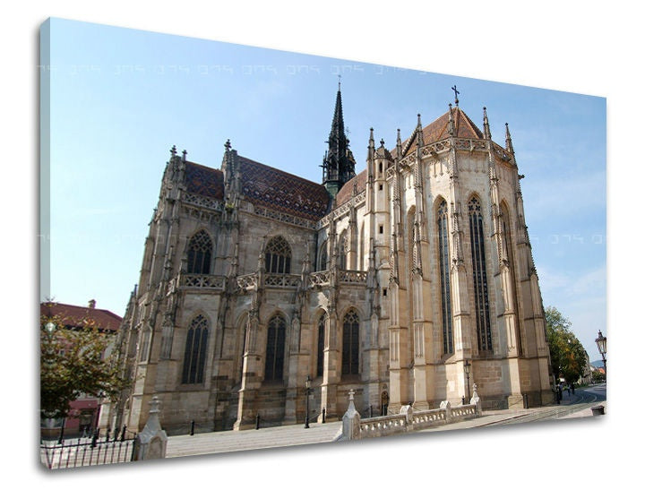 Obraz na plátne s motívom SLOVENSKO, architektúra, náboženský motív, slovenský motív v béžovo-modrých odtieňoch, pokojná atmosféra, vhodný do kancelárie – hlavný