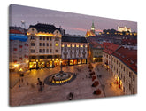 Klasický obraz na plátne s motívom SLOVENSKO, hrad, architektúra, detský motív, mapa v fialovo-ružových odtieňoch, pokojná atmosféra, vhodný do kancelárie – hlavný