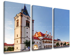 Industriálny obraz s motívom SLOVENSKO, architektúra, mapa v bielo-modrých odtieňoch | Obraz na stenu SLOVENSKO, mestský život – náhľad