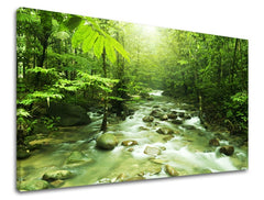 Klasický obraz na plátne s motívom les, krajina, mapa, príroda, stromy v zelených odtieňoch, pokojná atmosféra, príroda a rast a rozvoj, vhodný do obývačky – hlavný