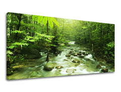 Klasický obraz na plátne s motívom PANORÁMA STROMY, les, stromy, krajina, mapa v bielo-hnedých odtieňoch, pokojná atmosféra, príroda, vhodný do obývačky – hlavný