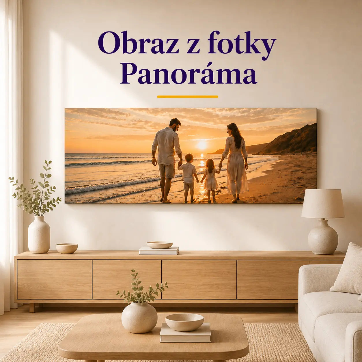 Obraz z fotky na plátne – panoráma, personalizovaný fotoobraz na stenu v obývačke