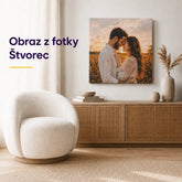 Obraz z fotky na plátne – štvorec, personalizovaný fotoobraz na stenu v obývačke
