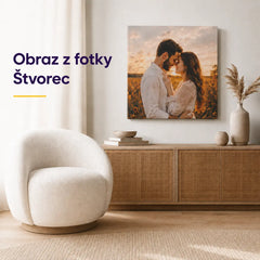Obraz z fotky na plátne – štvorec, personalizovaný fotoobraz na stenu v obývačke