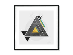 Geometrický obraz s motívom Instant Abstraction v bielo-sivých odtieňoch | Plagát na stenu Instant Abstraction, príroda – náhľad
