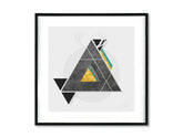 Geometrický obraz na plátne s motívom Instant Abstraction v bielo-sivých odtieňoch, pokojná atmosféra, príroda, vhodný do pracovne | Plagát na stenu Instant Abstraction – hlavný