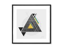 Geometrický obraz na plátne s motívom Instant Abstraction v bielo-sivých odtieňoch, pokojná atmosféra, príroda, vhodný do pracovne | Plagát na stenu Instant Abstraction – hlavný