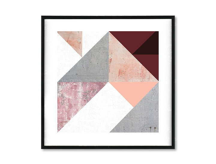 Moderný obraz na plátne s motívom Geometric Spirit, príroda v bielo-ružových odtieňoch, pokojná atmosféra, vhodný do obývačky | Plagát na stenu Geometric Spirit – hlavný