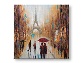 Ručne maľovaný obraz na stenu PARÍŽ 70x70 cm – 3D perspektíva canvasu na drevenom ráme | 100 % originál | akryl na plátne ARTMIE | Papilora.sk