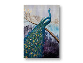 Ručne maľovaný obraz na stenu PÁV 60x90 cm – 3D perspektíva canvasu na drevenom ráme | 100 % originál | akryl na plátne ARTMIE | Papilora.sk