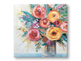 Maľovaný obraz na stenu KVETY 80x80 cm