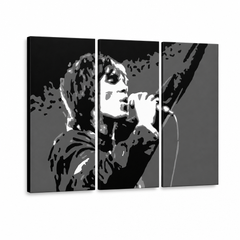 Ručne maľovaný POP Art obraz Ian Brown – 3D vizualizácia ručne maľovaného plátna na bielom pozadí. Dominantné farby: čierna, biela, sivá.