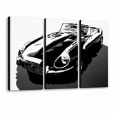 Ručne maľovaný POP Art obraz JAGUAR – 3D vizualizácia ručne maľovaného plátna na bielom pozadí. Dominantné farby: čierna, biela, sivá.