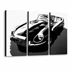 Ručne maľovaný POP Art obraz JAGUAR – 3D vizualizácia ručne maľovaného plátna na bielom pozadí. Dominantné farby: čierna, biela, sivá.