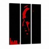 Ručne maľovaný POP Art obraz Marlon Brando – 3D vizualizácia ručne maľovaného plátna na bielom pozadí. Dominantné farby: čierna, červená.