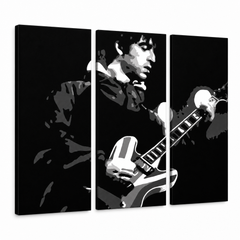 Ručne maľovaný POP Art obraz Oasis – 3D vizualizácia ručne maľovaného plátna na bielom pozadí. Dominantné farby: čierna, sivá, biela, strieborná.