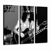Ručne maľovaný POP Art obraz Slash – 3D vizualizácia ručne maľovaného plátna na bielom pozadí. Dominantné farby: čierna, biela, sivá.