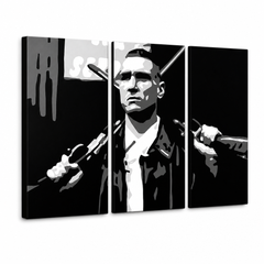 Ručne maľovaný POP Art obraz Stock Lock – 3D vizualizácia ručne maľovaného plátna na bielom pozadí. Dominantné farby: čierna, biela, sivá.