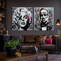 Set 2 obrazov Filmové legendy — Marilyn Monroe, The Godfather – mockup-1