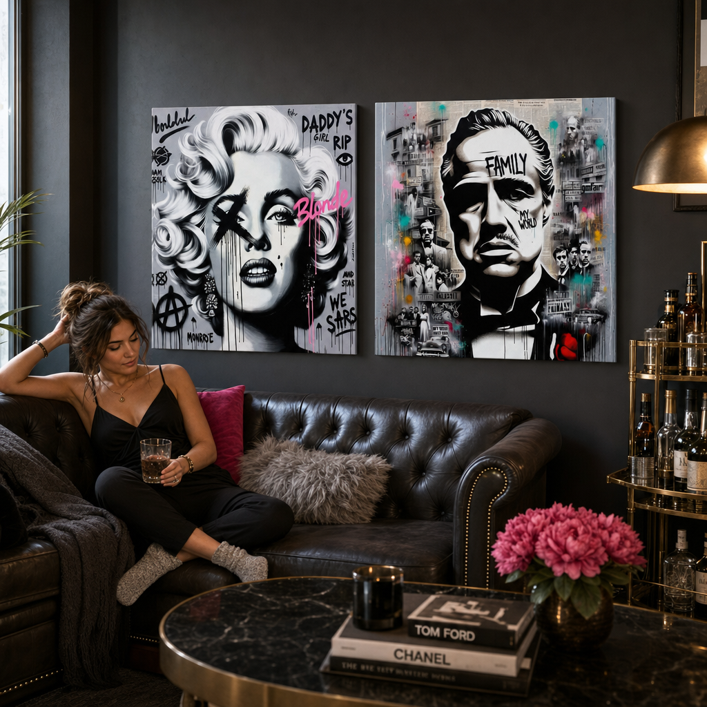 Set 2 obrazov Filmové legendy — Marilyn Monroe, The Godfather – mockup-2