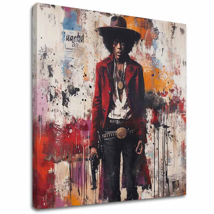 Obraz Jimi Hendrix – painterly portrét gitarovej legendy, 3D canvas gallery-wrap ručne dotvorený akrylom