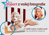 Moderný obraz na plátne s motívom ŠTVOREC FOTO-POPS v bielo-červených odtieňoch | Maľovaný POP Art obraz z fotografie - ŠTVOREC FOTO-POPS – hlavný