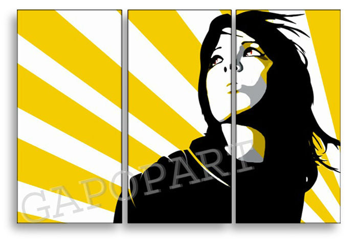Pop art obraz na plátne s motívom Woman in SUN, mapa, príroda v modro-ružových odtieňoch, odvážna atmosféra, krása a popkultúra, vhodný do kancelárie – hlavný